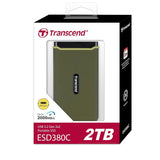 Transcend ESD380C 2TB Portable SSD External Solid State Drive Shockproof, 2000MB/s – Green