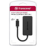 موزع USB-A و USB-C من ترانسيند بأربعة منافذ - أسود