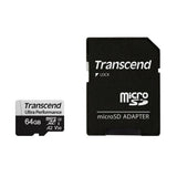 بطاقة ذاكرة ترانسيند فائقة الأداء بسعة 64 جيجابايت من نوع microSD UHS-I U3 A2 مع محول