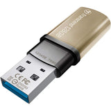 محرك أقراص Transcend JF820G بسعة 128 جيجابايت، منفذ USB 3.1 من الجيل الأول، لون ذهبي معدني (TS128GJF820G)