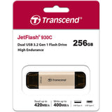 محرك أقراص فلاش Transcend JetFlash 930C 2 في 1 (256 جيجابايت) 
