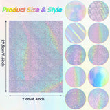 Transparent Holographic PET Vinyl Sticker Paper – Five-pointed Star/ A4/ 20 Sheets