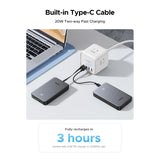 UGREEN 10000mAh 20W Power Bank with Built-in Cable- PB526