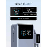 UGREEN 10000mAh 55W Nexode Pro Smart Digital Display Mini Power Bank with Build-in Type-C Cable – PB727