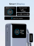 UGREEN 10000mAh 55W Nexode Pro Smart Digital Display Mini Power Bank with Build-in Type-C Cable – PB727