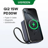 UGREEN 20000mAh 15W Qi2 Magnetic Wireless Power Bank With Type C Cable – PB567