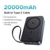 UGREEN 20000mAh 15W Qi2 Magnetic Wireless Power Bank With Type C Cable – PB567