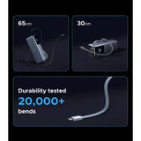 UGREEN 25000mAh – 200W Nexode Pro Power Bank with 35cm Braided Cable + 65cm Retractable Cable – PB728