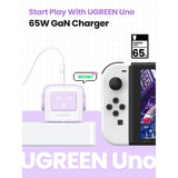 UGREEN 65W Uno RG 3-Port GaN Fast Charger UK – CD361 – 1 Year Warranty