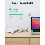 UGREEN Cat8 Pure Copper Ethernet Cable Braided 15m (Black) NW153