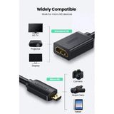 UGREEN Micro HDMI Male to HDMI Female Adapter Cable - 0.22Meter / Black