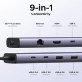UGREEN Revodok 9-In-1 USB C Hub - HDMI / Ethernet / 100W PD / USB-A / SD/TF card slot