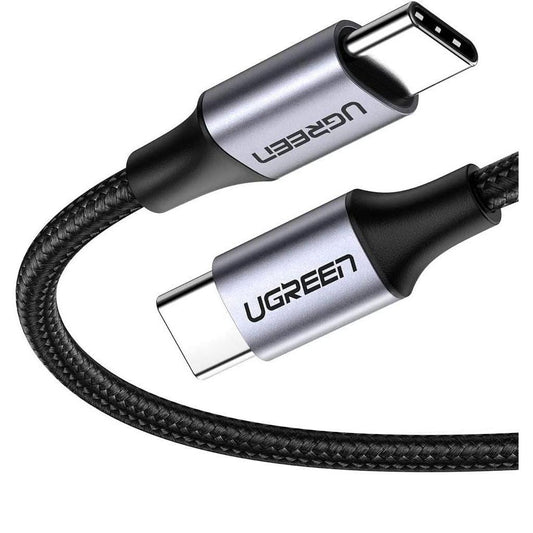 UGREEN USB 2.0 C M/M Round Cable Nickel Plating Aluminum Shell 2m Gray Black - US261