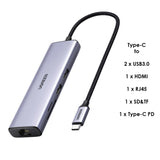 UGREEN USB-C Multifunction Adapter with Ethernet Interface  Grey CM512