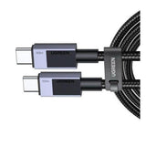 كابل شحن سريع UGREEN USB-C إلى USB-C PD، لون رمادي فضائي، طول 2 متر، قدرة 100 واط، رقم الموديل L512