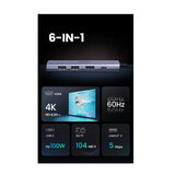 UGREEN 6-in-1 USB-C Hub - Grey CM511