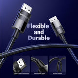 UGreen DP114 DisplayPort 1.4 Male to Male Nylon Braided Cable 3m - Black
