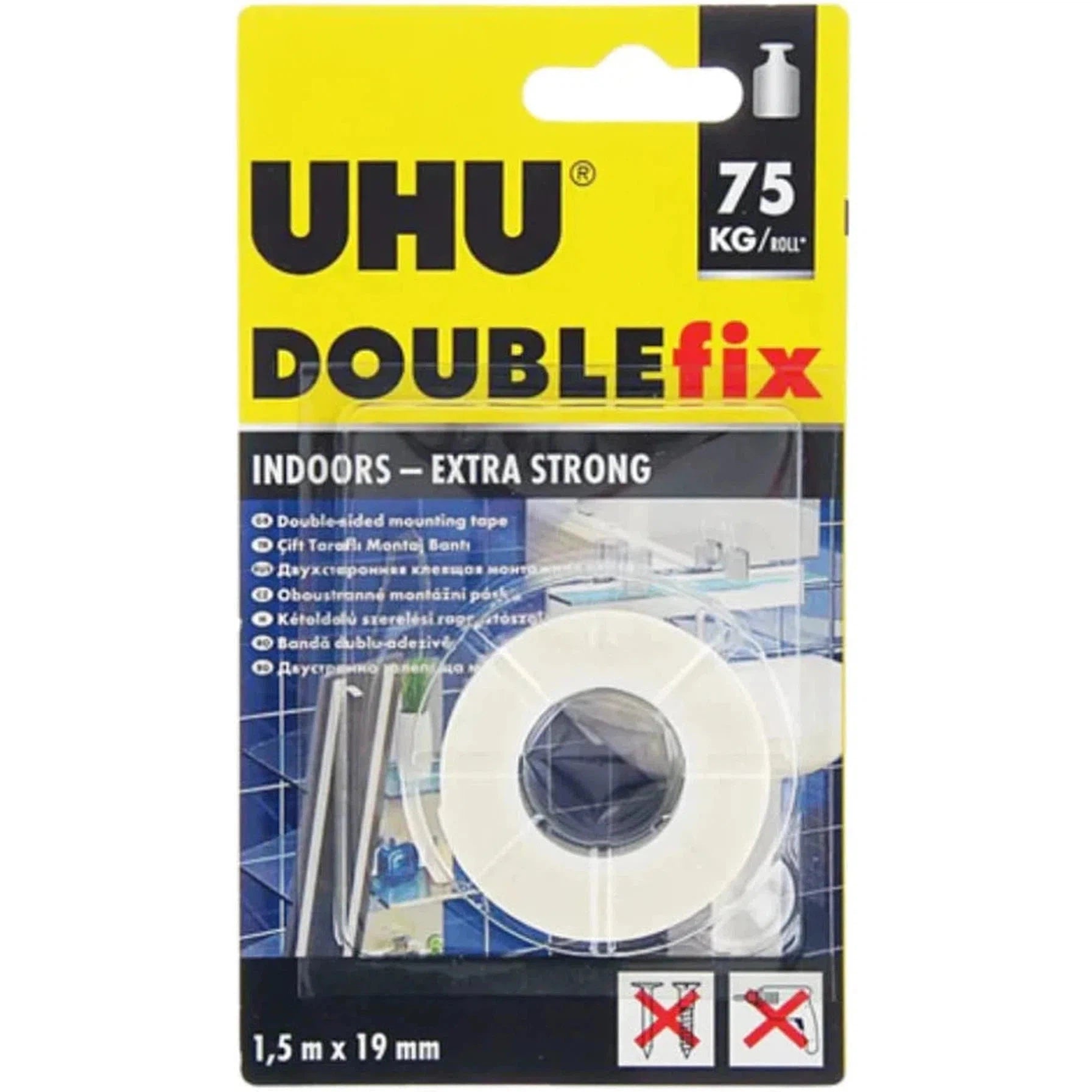 Uhu Double Sided Tape 1.5*19 Mm-Tapes And Adhesives-UHU-Star Light Kuwait