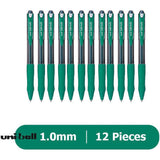 Uni Laknock Retractable Ball Point Pen 1.0Mm Sn-100(10) X 12 Pens-Pens-Other-Green-Star Light Kuwait