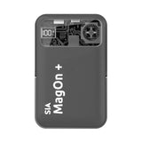 SIA 10000mAh Magnetic Power Bank with RGB Cooling Fan & Aluminum Stand – Gray