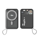 SIA Magnetic 10000mAh Power Bank | RGB Fan | PD 20W | 15W Wireless – Gray