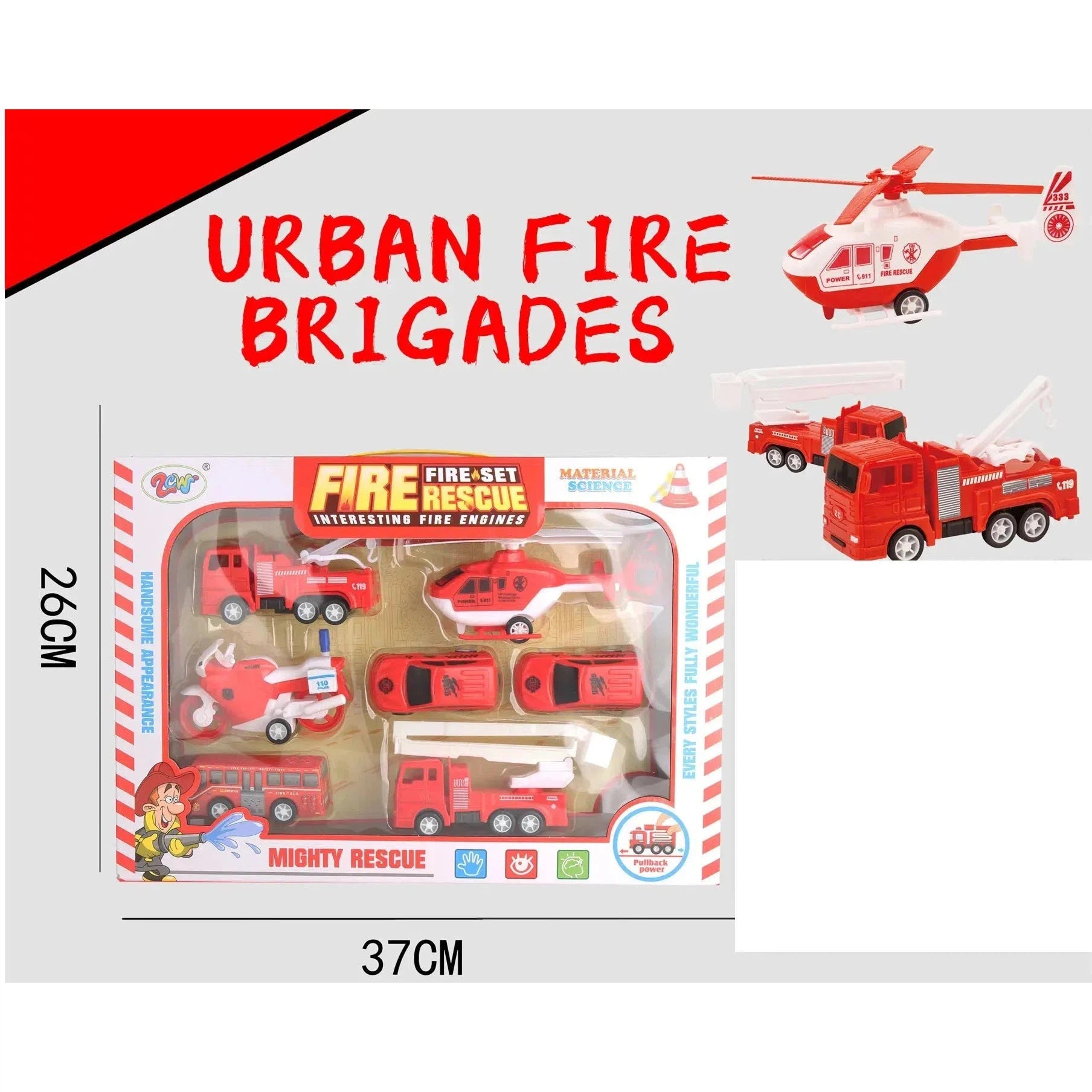 Urban Fire Rescue Brigades Small Vehicle Set-333-65D-Common Toys-Other-Star Light Kuwait