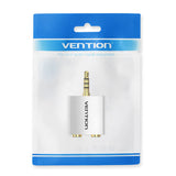 Vention BDAW0 3.5mm Male to Dual 3.5mm Female Audio Adapter Silver Metal