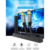 Vention Optical Fiber Audio Cable 2M Aluminum Alloy Type Gray
