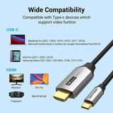 Vention USB-C to HDMI 4K Cable 2M Cotton Braided Black
