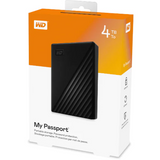 WD My Passport - 4TB / Up to 5Gbps / USB 3.2 Gen 1 / Black / External Hard Drive