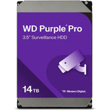 قرص صلب داخلي من ويسترن ديجيتال بسعة 14 تيرابايت، طراز WD Purple Pro، مخصص للمراقبة - SATA 6 جيجابت/ثانية، ذاكرة تخزين مؤقتة 512 ميجابايت، 3.5 بوصة - WD142PURP