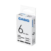 Casio 6mm Black-On-White Standard Label Tape (XR-6WE1)