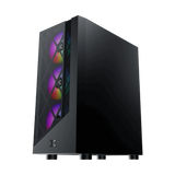 علبة Xigmatek Duke ATX سوداء اللون، تحتوي على 4 مراوح