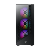 علبة Xigmatek Duke ATX سوداء اللون، تحتوي على 4 مراوح