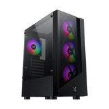 علبة Xigmatek Duke ATX سوداء اللون، تحتوي على 4 مراوح