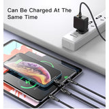 Yesido CA111 4 in 1 Wire Mobile Phone Charger Data Cable - Black