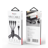 Yesido CA111 4 in 1 Wire Mobile Phone Charger Data Cable - Black