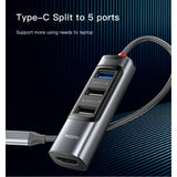 محول Yesido HB22 5 في 1 USB-C OTG