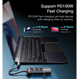 محول Yesido HB23 5 في 1 HUB OTG - 0.15 متر / USB / HDMI / Type-C - رمادي