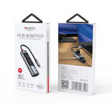 محول Yesido HB23 5 في 1 HUB OTG - 0.15 متر / USB / HDMI / Type-C - رمادي