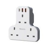 موزع مقابس الطاقة Yesido MC15 بطول مترين و6 في 1 - أبيض