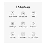 Yesido SF21 3-Axis Auto Face Tracking Gimbal Stabilizer – Built-in Camera / Fill Light/ 2550mAh Battery/ Bluetooth 5.0
