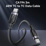 Yesido USB-C to USB-C Charging & Data Cable 60W 3m - Black
