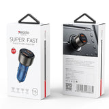 Yesido Y51 Dual-channel Fast Charging Zinc Alloy QC3.0 Car Charger – 36W / Black