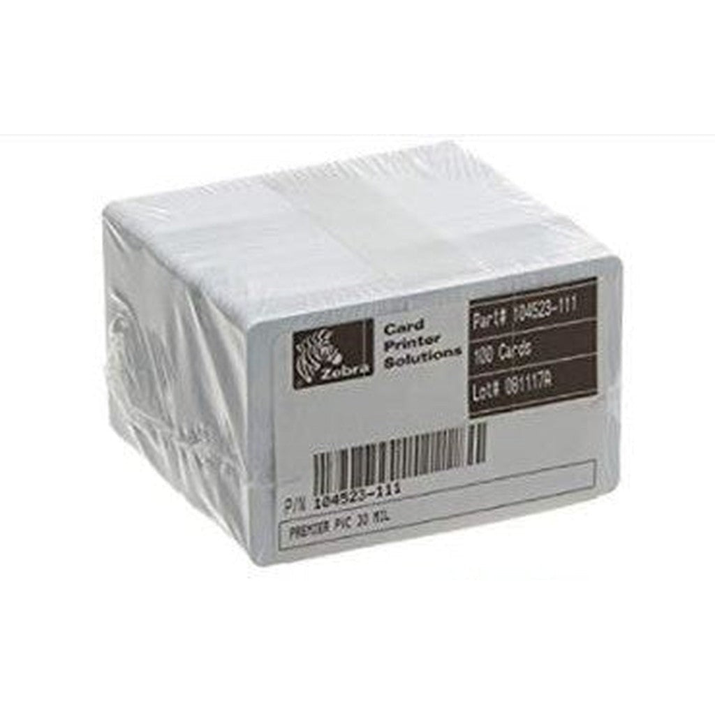 Zebra 104523-111 Premier (Pvc) Card, Standard White 500 Cards In A Box ...