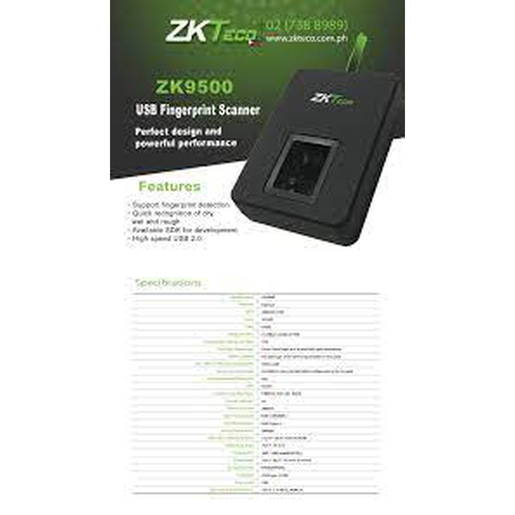 Zkteco Zk9500 Fingerprint Reader-Biometrics Attendance Machine-Zkteco-Star Light Kuwait