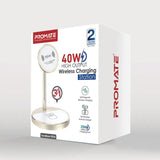 Promate 40W High Output Wireless Charging Station Gold