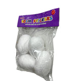 Foam Eggs Solids  White  Size 7.5Cm 4 Pcs
