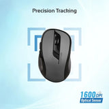 Promate Clix-7 2.4GHz Wireless Ergonomic Optical Mouse - Black