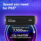Crucial P310 PCIe Gen4 NVME 2280 M.2 SSD 2TB With HeadSink Read Upto 7100